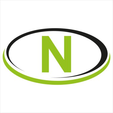 N logosu basit tasarımı beyaz arkaplanda izole edildi. vektör illüstrasyonu
