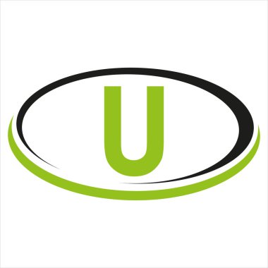 U logosunun basit tasarımı beyaz arkaplanda izole edildi. vektör illüstrasyonu