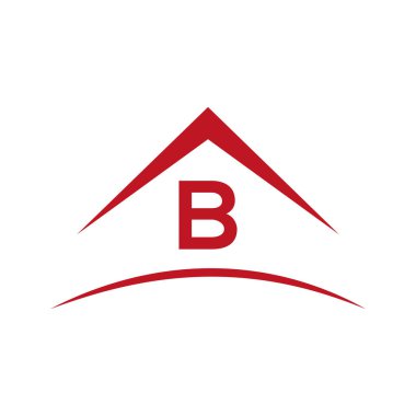 Emlak binasının çatısı ve şablonu olan B logosu. Victor!