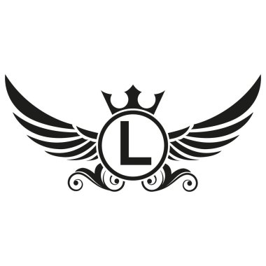 Kanat logosu, Kartal Kuşu soyut logo tasarım vektörü ve L Logotype, Ulaşım Konsepti