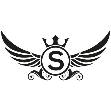 Kanat logosu, Kartal Kuşu soyut logo tasarımı vektörü ve S Logotype, Ulaşım Konsepti