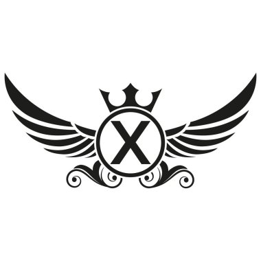 Kanat logosu, Kartal Kuşu soyut logo tasarım vektörü ve X Logotype, Ulaşım Konsepti