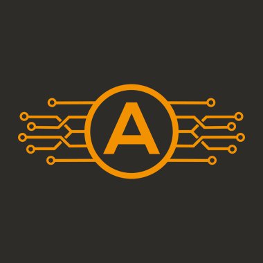 Yuvarlak Şekil vektör şablonlu bir harf logosu Simge logosu