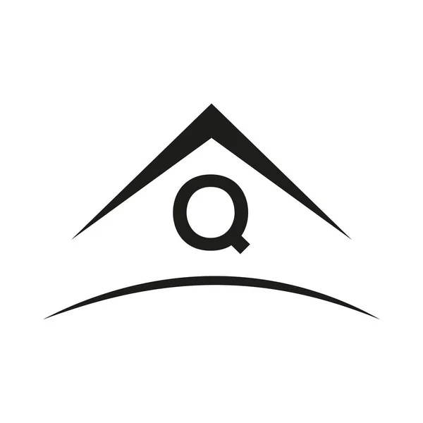 Logo Dachu Budynku Nieruchomości Szablon Wiktor — Wektor stockowy