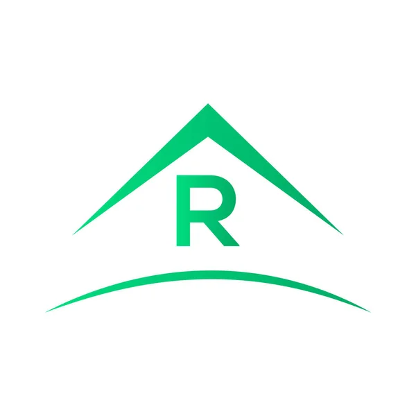 Logotipo Com Telhado Construção Imobiliária Modelo Victor — Vetor de Stock