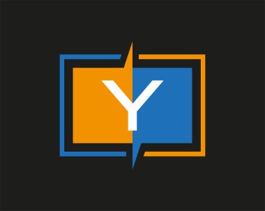 Y harfi logosu, simge, şablon, vektör