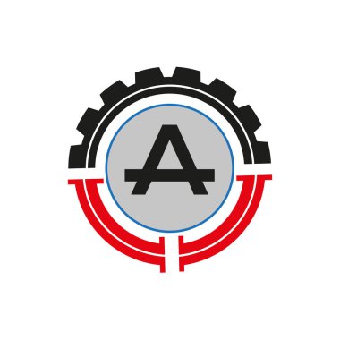 Yuvarlak Şekil Siyah renk vektör şablonlu bir harf logosu