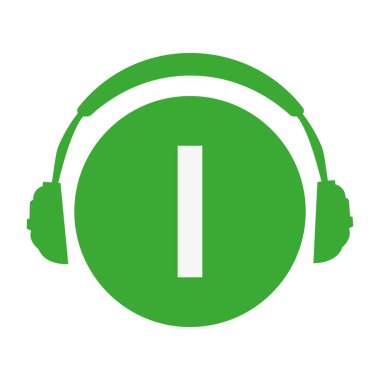 I harfi baş telefon basit vektör simgesi veya yeşil renkli logo