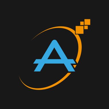 Basit Harf Logosu, Şablon, Vektör.