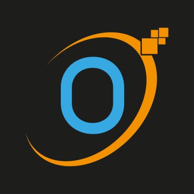 O Basit Harf Logosu, Şablon, Vektör.