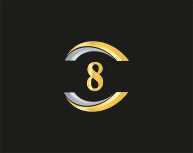 8 logo şablon elemanı Vektör