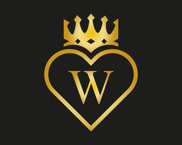 Letter Logo Love Crown Shape Vector Template — Wektor stockowy
