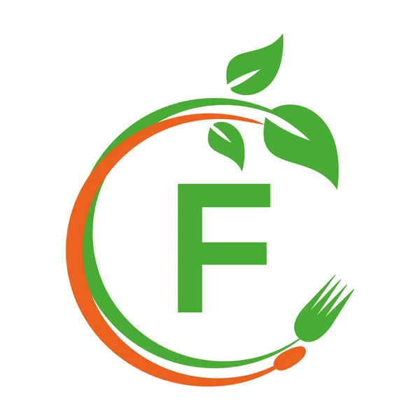 Letter Logo Circle Vector Restaurant Template Icon — Stok Vektör