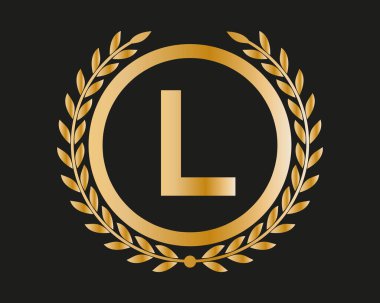 L Altın Harf Tasarım Vektörü Altın Lüks Renkler ve Monogram Tasarımı