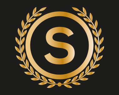 S Gold Letter Design Vector with Golden Luxury Colors and Monogram Design