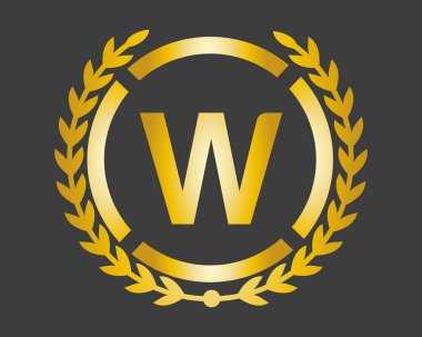 Restoran, Kraliyet, Butik, Kafe, Otel, Heraldik, Mücevher, Moda ve diğer vektör illüstrasyonları için W Lüks Logo şablonu