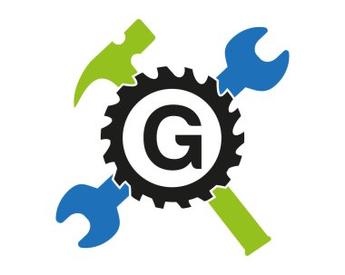 G Dişli logo vektörü tam renk şablonu Simgesi