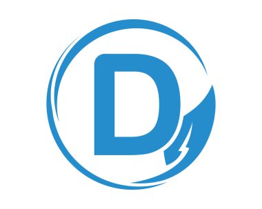 modern D harfi logo tasarım şablonu soyut simgesi