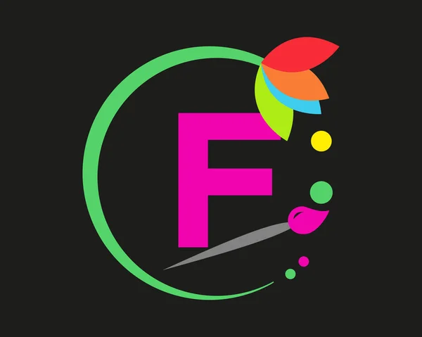 Letter Logo Design Multiple Color Frame — 图库矢量图片