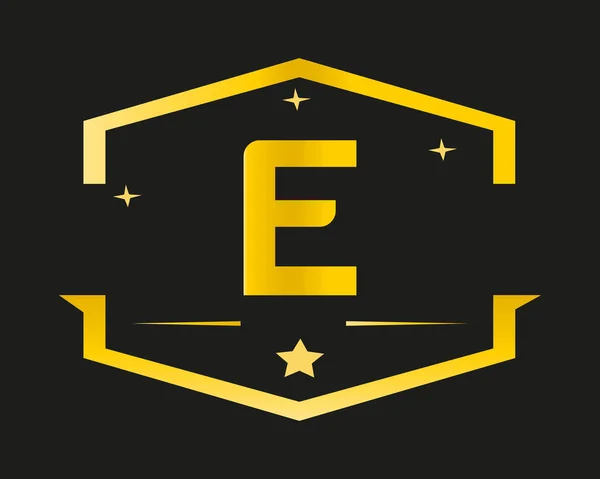 Luxury Letter Logo Template Gold Color Initial Letter Alphabet Luxury — Stok Vektör
