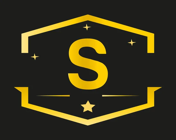 Luxe Letter Logo Sjabloon Gouden Kleur Met Beginletter Alfabet Voor — Stockvector