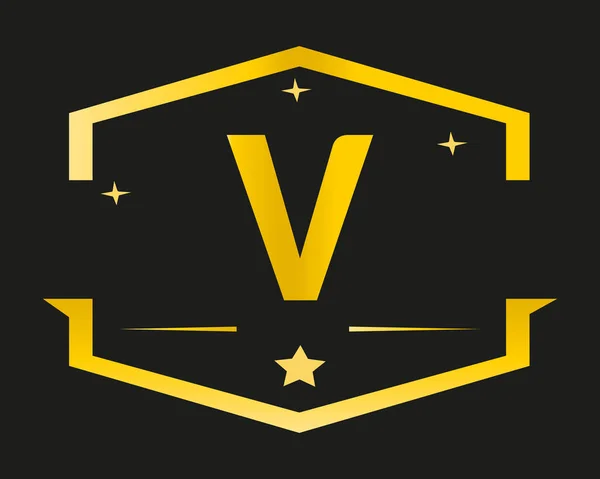 Luxus Buchstabe Logo Vorlage Goldfarbe Mit Anfangsbuchstaben Alphabet Für Luxus — Stockvektor