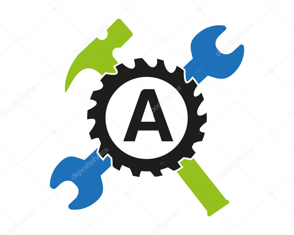 A Gear logo vector full color template Icon