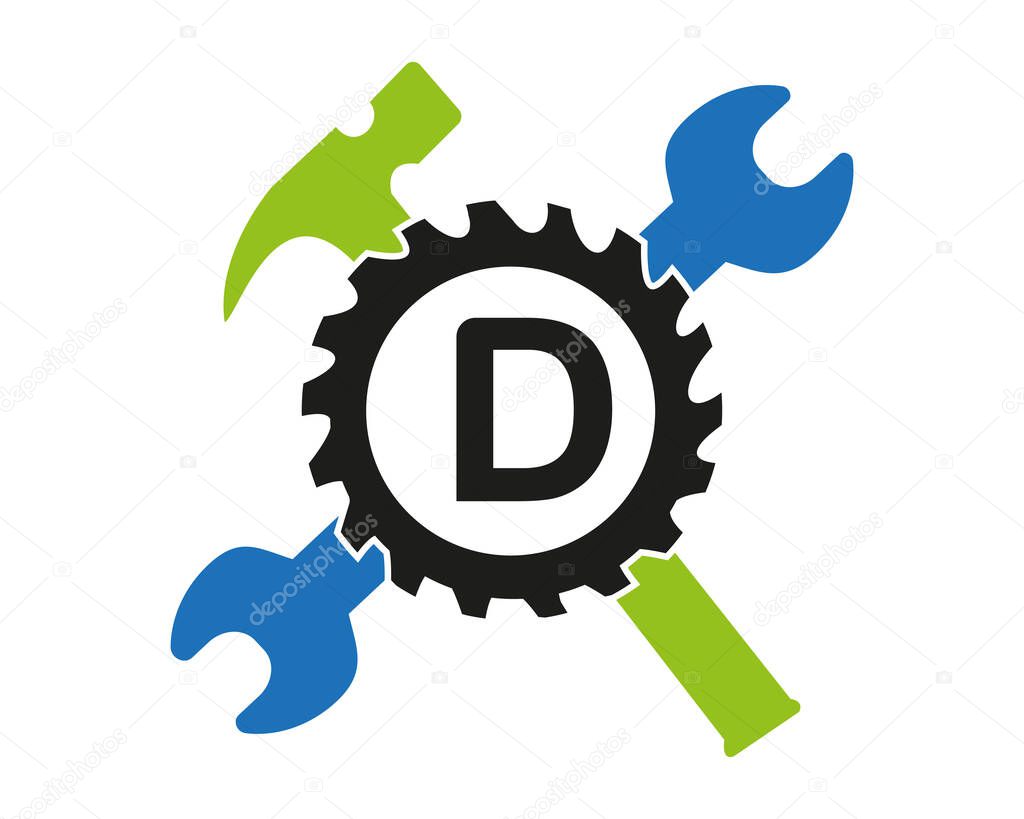 D Gear logo vector full color template Icon