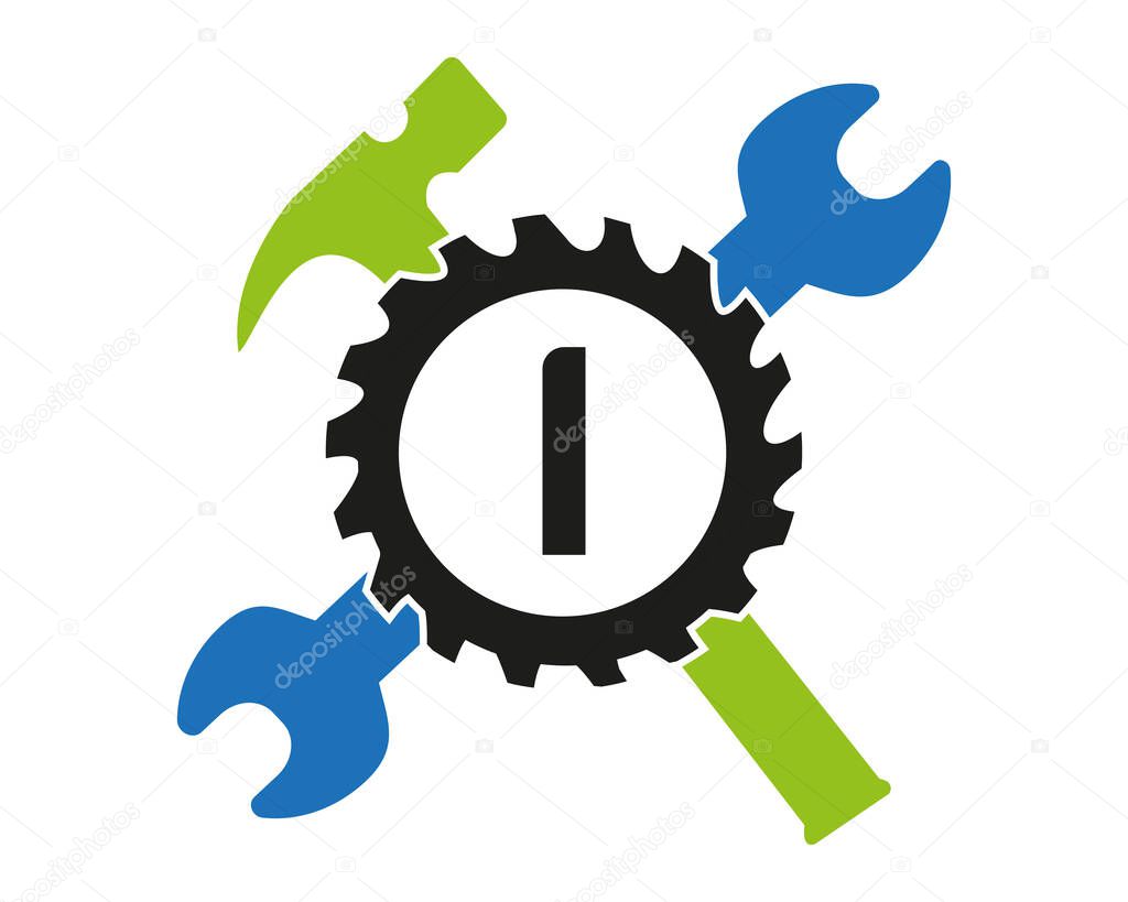 I Gear logo vector full color template Icon