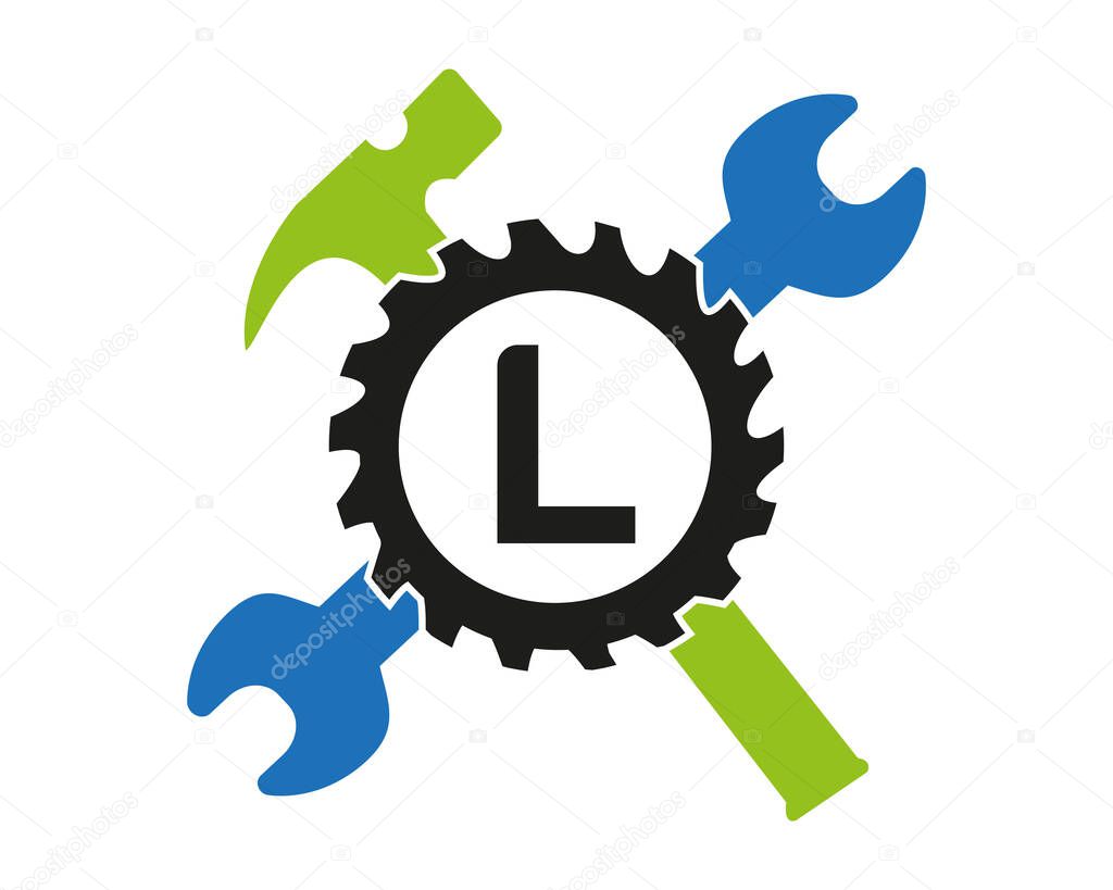 L Gear logo vector full color template Icon