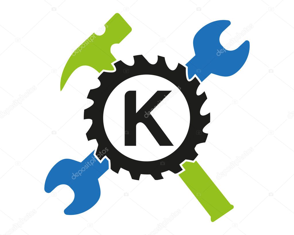 K Gear logo vector full color template Icon