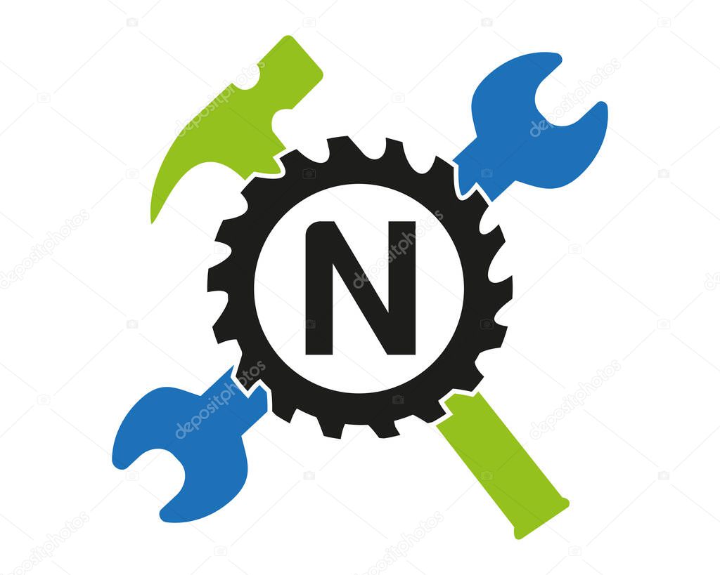 N Gear logo vector full color template Icon