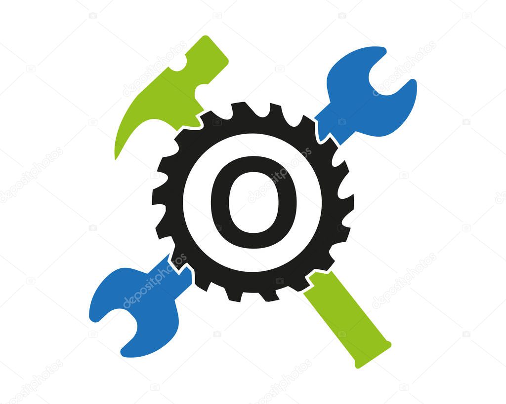 O Gear logo vector full color template Icon