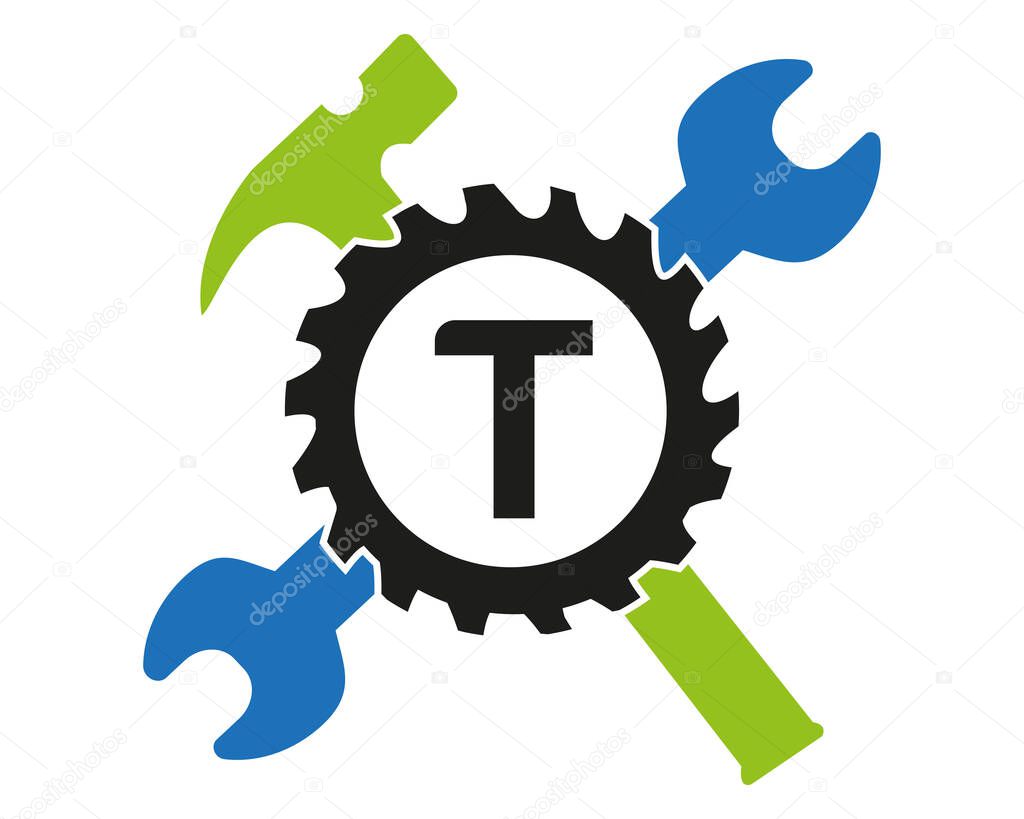 T Gear logo vector full color template Icon