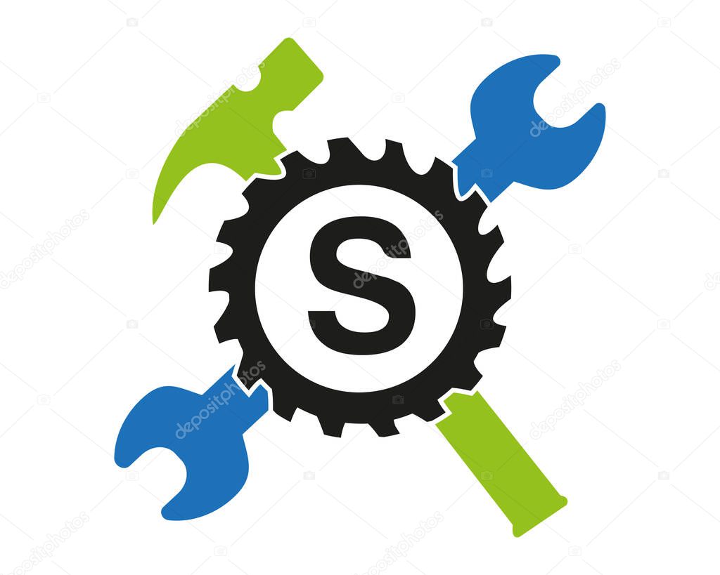 S Gear logo vector full color template Icon