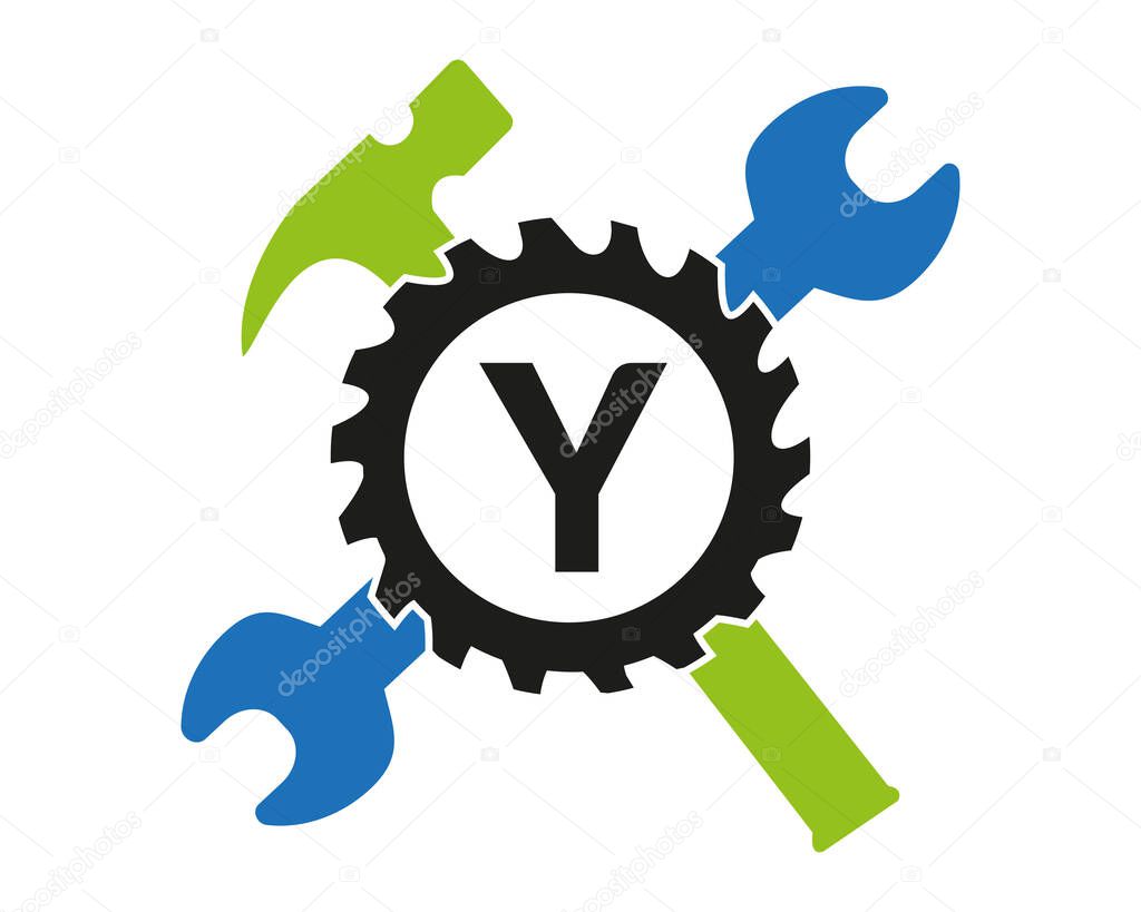 Y Gear logo vector full color template Icon