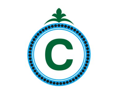 C harfi logo tasarım vektör şablonu