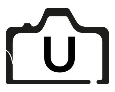 U kamera logo tasarımı logo vektör şablonu.