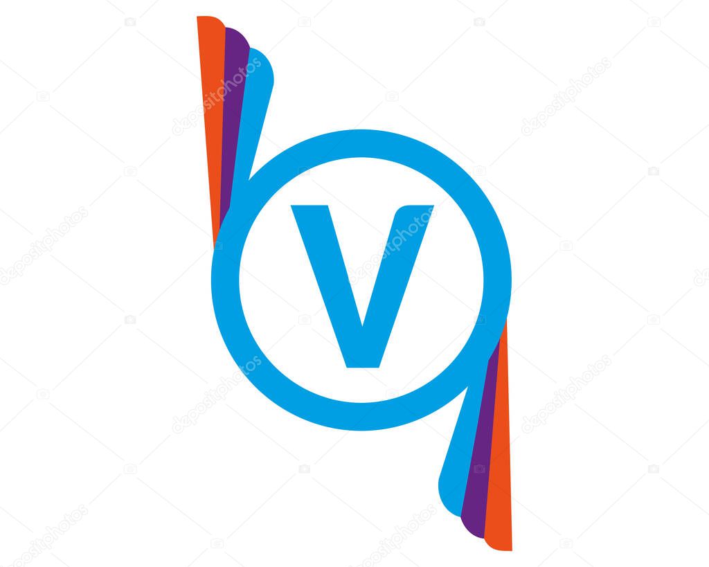 V abstract logo vector template