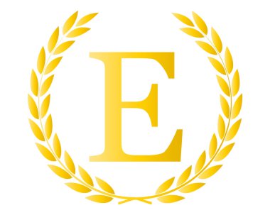 E harfi İlk Lüks Marka Logo Şablonu