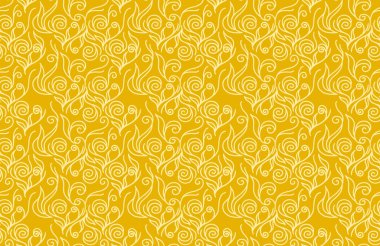 Abstract golden background vintage pattern with different curly shapes