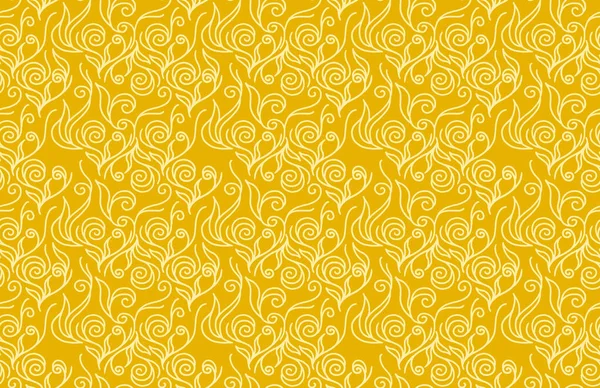 Abstract Golden Background Vintage Pattern Different Curly Shapes — 图库照片