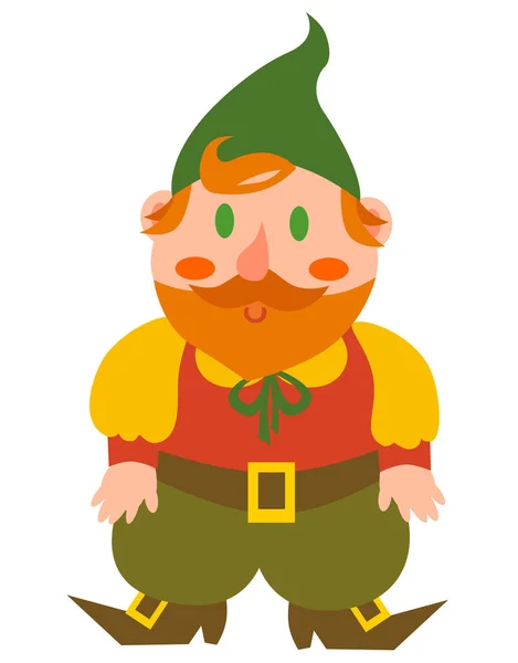 Vector Garden Gnome Character Isolated White Background Cute Colorful Children — Image vectorielle