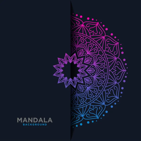 Vector Mandala Design Template Banner Poster Flyer Greeting Card — Vetor de Stock