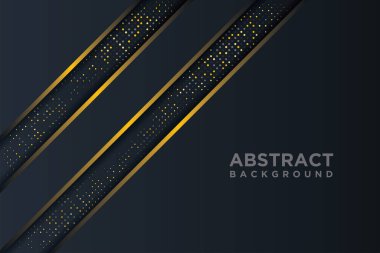 Modern desenli altın ve siyah arkaplan. Tasarımınız için soyut altın lüks vektör çizimi