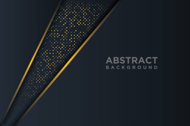 Modern desenli altın ve siyah arkaplan. Tasarımınız için soyut altın lüks vektör çizimi