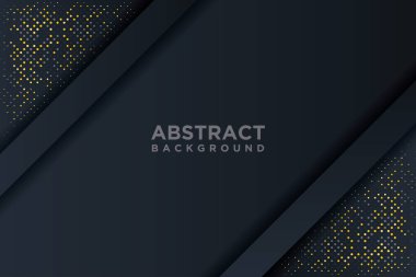 Modern desenli altın ve siyah arkaplan. Tasarımınız için soyut altın lüks vektör çizimi