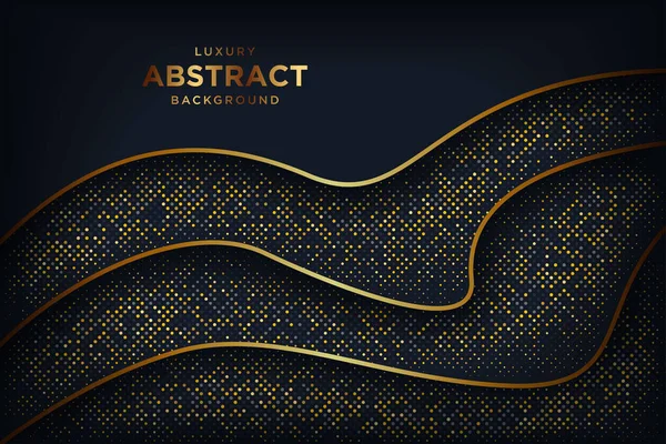Luxury Paper Cut Backgrounds Golden Line Halftone Gradients Vector Illustration — Vector de stock