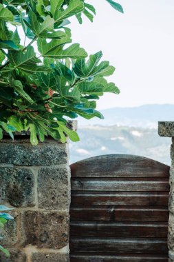 Güzel manzaralı bir manzara, manzaralı bir dağ, muhteşem bir teras, kırsal çitler, zevkli bir eğlence yeri, harika bir dinlenme yeri, alıntılar için büyüleyici bir arka plan, metinler için bir yer.