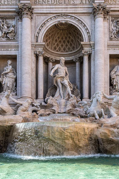 Close Van Een Van Beroemdste Bezienswaardigheden Ter Wereld Trevifontein Rome — Stockfoto